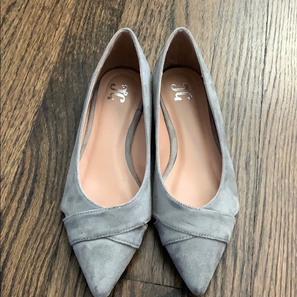 Light dusty gray-tan flats soft suede - Picture 3 of 4